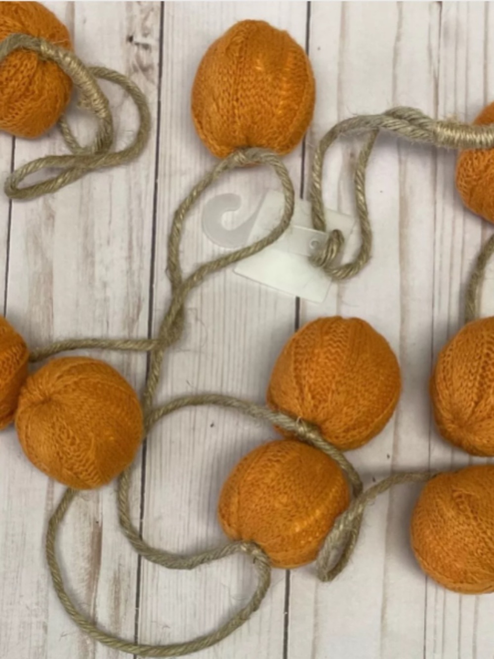 Fall Cable Knit Pumpkin Shape 6' Long 72" Rustic Orange Holiday Home Decor NEW